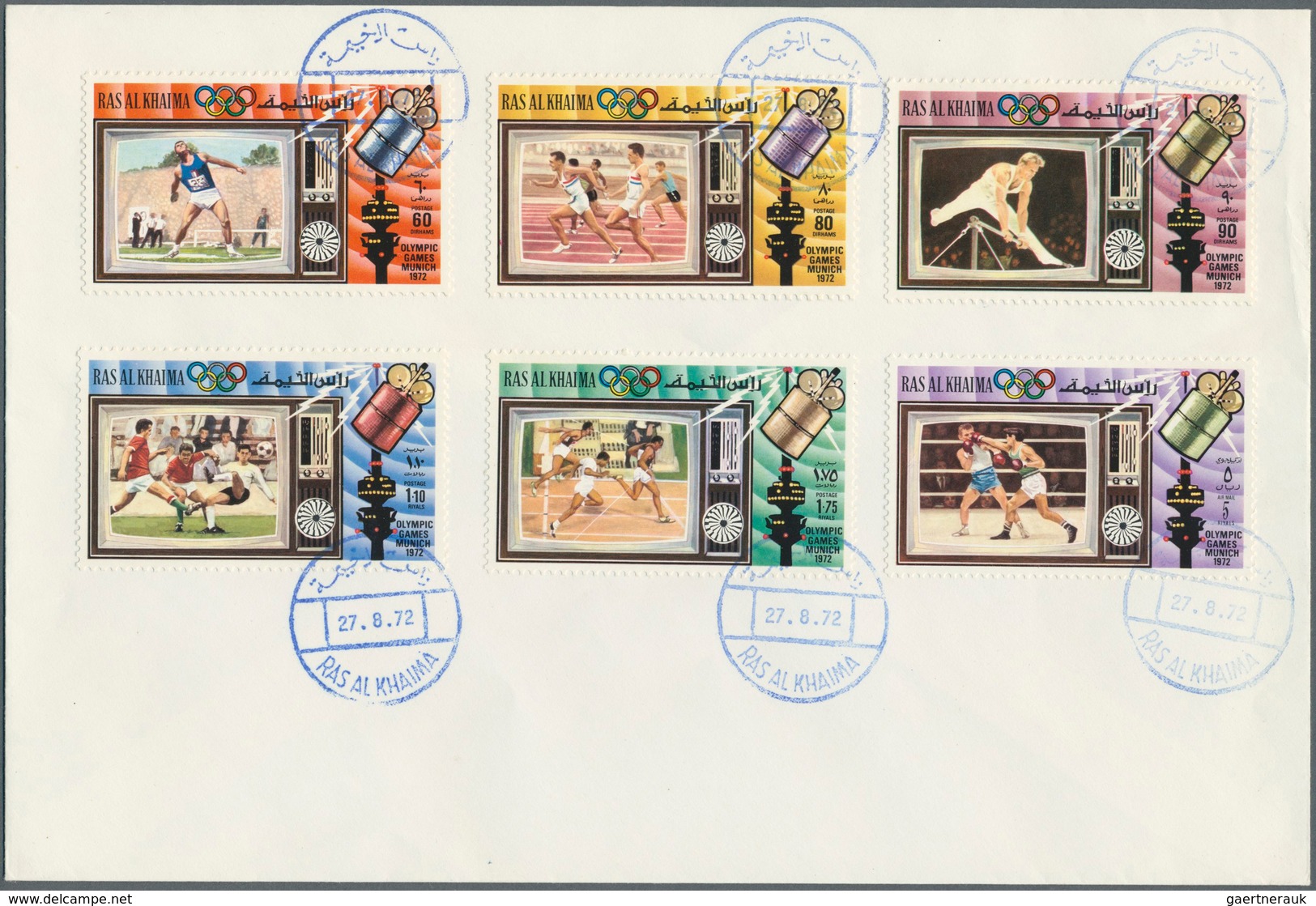 Ras al Khaima: 1969/1972, assortment incl. 23 covers (unaddressed envelopes resp. registered covers)