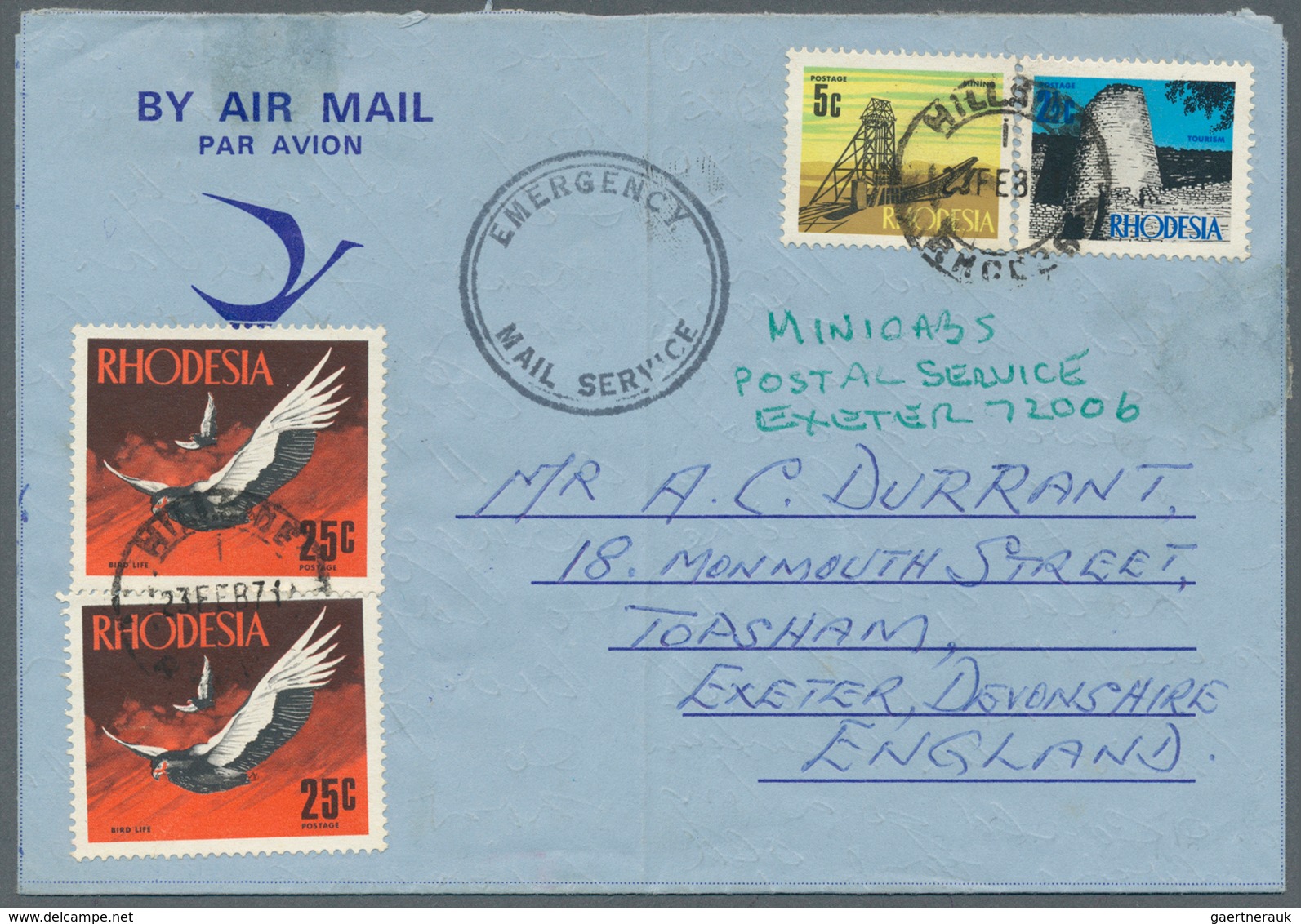 Rhodesien: 1956/1973 (ca.), AEROGRAMMES: Accumulation With 25 Used/CTO Airletters And Aerogrammes Wi - Other & Unclassified