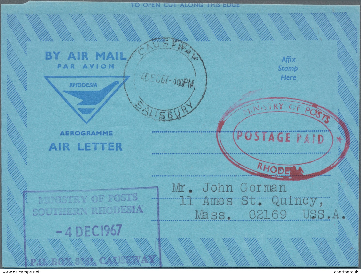 Rhodesien Und Nyassaland: 1955/60, Ca. 55 Unused/CTO-used And Used Aerograms And Airmail Letters, In - Rhodesien & Nyasaland (1954-1963)