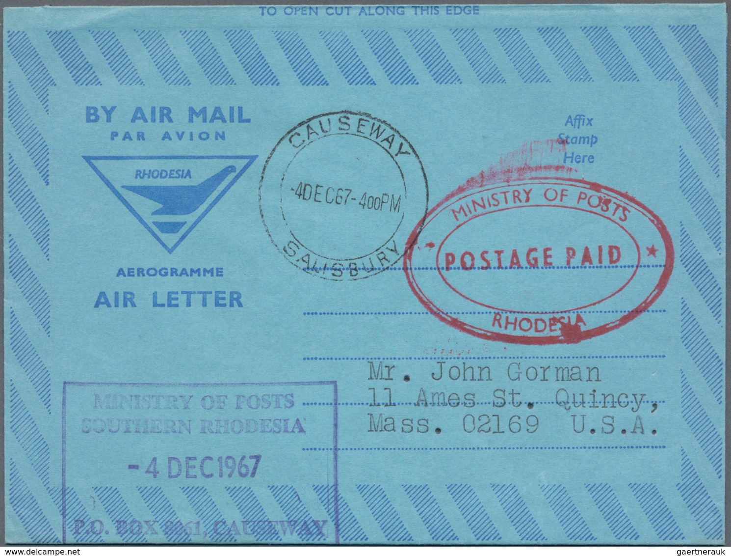 Rhodesien Und Nyassaland: 1956/70 Holding Of Ca. 800 Unused And CTO-used Aerograms, Incl. Some Quite - Rhodesia & Nyasaland (1954-1963)