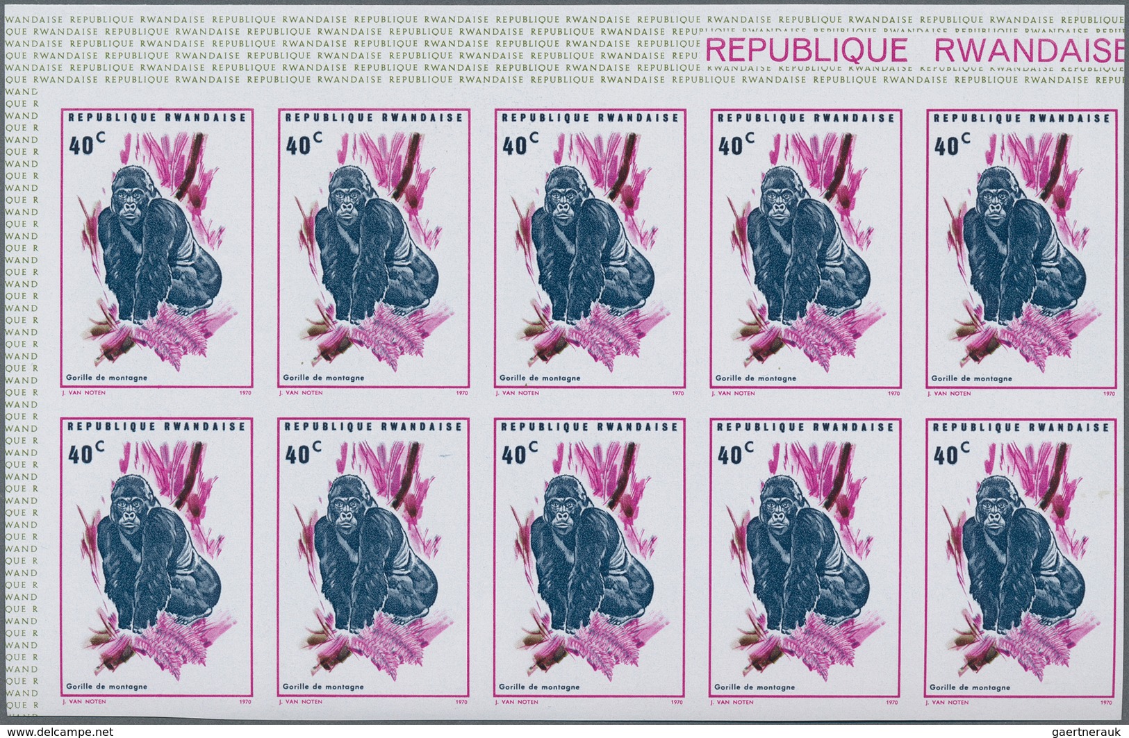 Ruanda: 1967/1975. Lot Of 13,519 IMPERFORATE Stamps, Souvenir And Miniature Sheets Showing Various I - Autres & Non Classés