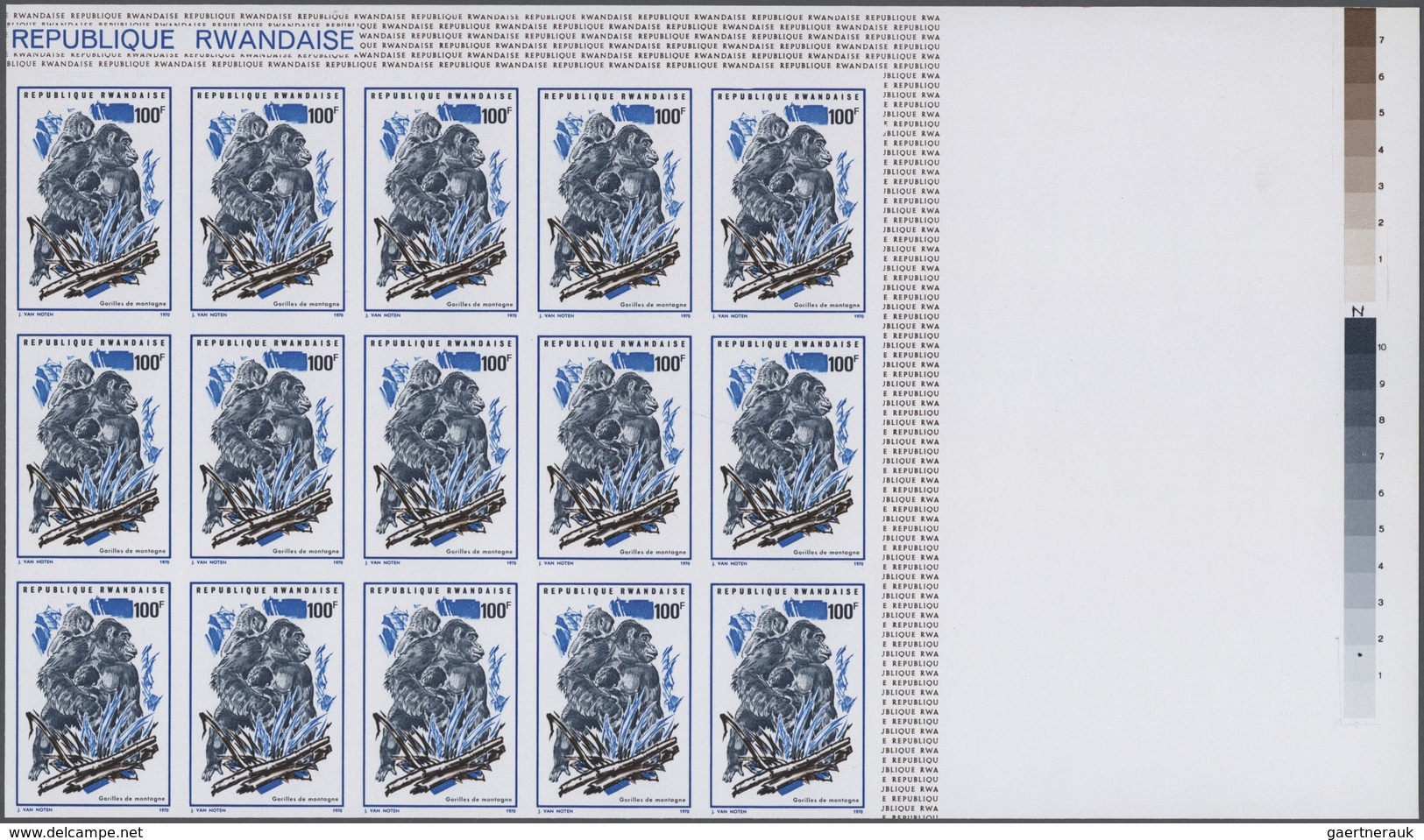 Ruanda: 1969/1981 (ca.), duplicated accumulation in large box with mostly IMPERFORATE single stamps,