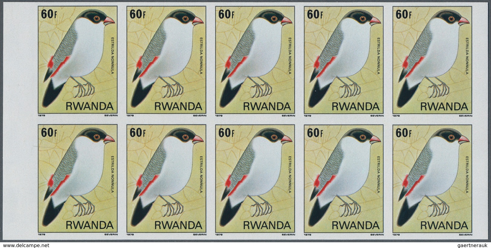 Ruanda: 1976/1983, Lot Of 14.600 IMPERFORATE (instead Of Perforate) Stamps MNH, Showing Various Topi - Otros & Sin Clasificación