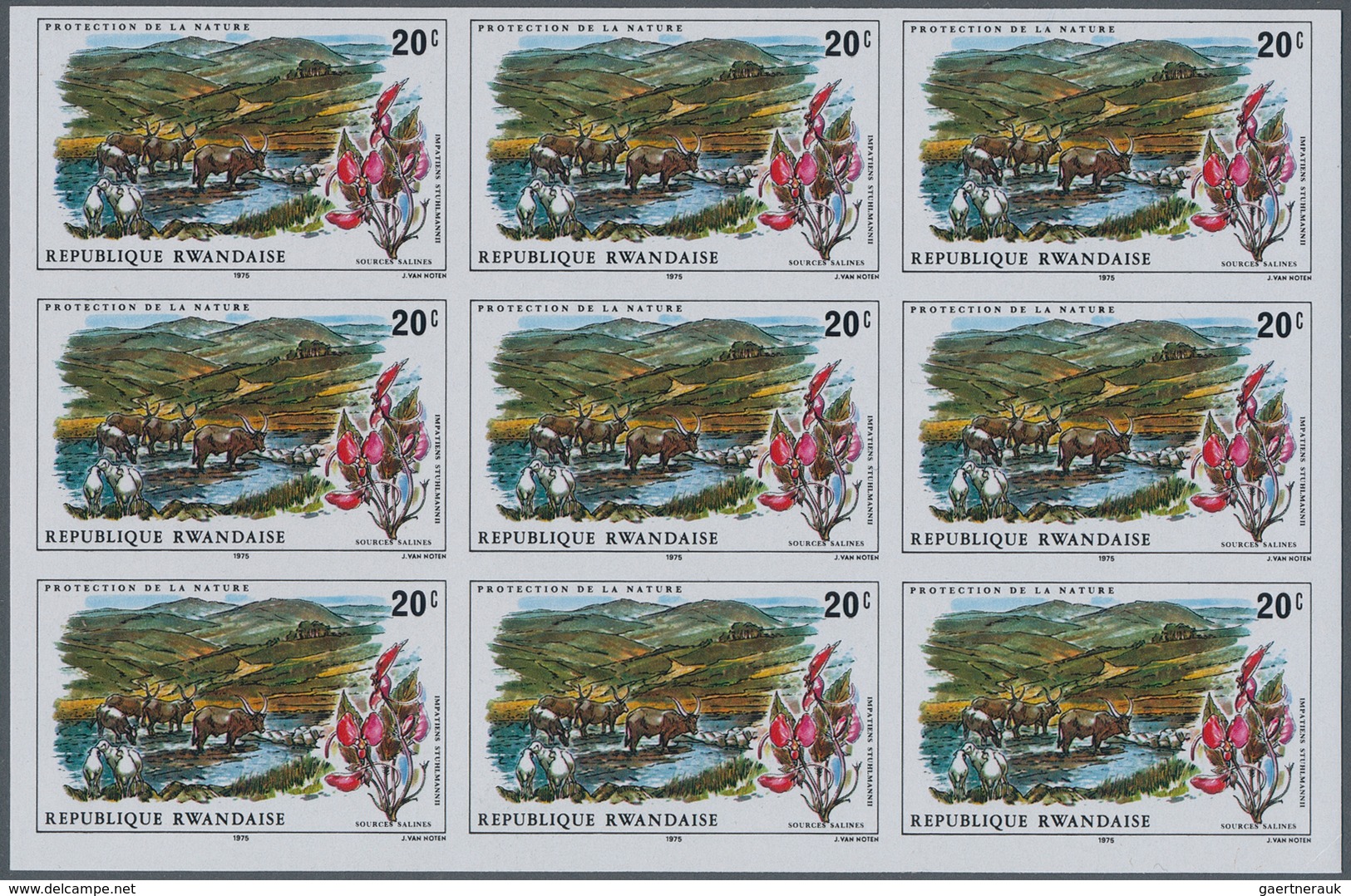 Ruanda: 1976/1983, Lot Of 14.600 IMPERFORATE (instead Of Perforate) Stamps MNH, Showing Various Topi - Sonstige & Ohne Zuordnung