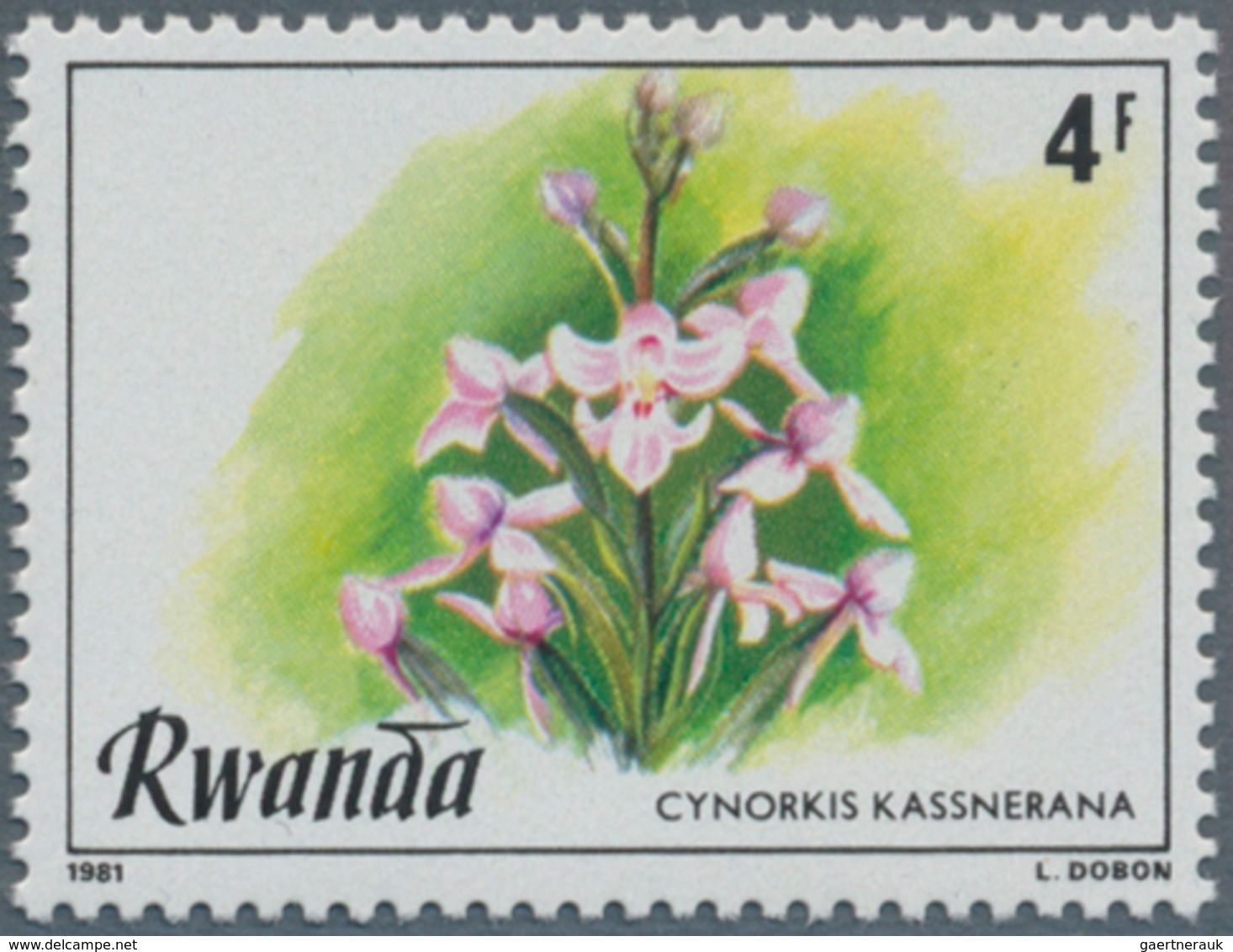 Ruanda: 1981, Flowers Complete Set Of Ten In An Investment Lot With About 950 Sets Mostly In Part/co - Other & Unclassified