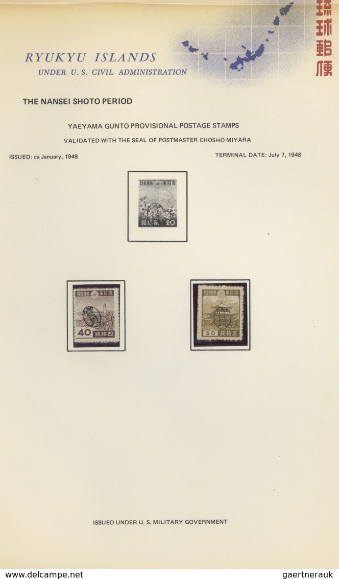 Riukiu - Inseln / Ryu Kyu: 1946/1972, Specialised Mint Collection Of Many Hundred Mint O.g. Stamps, - Ryukyu Islands