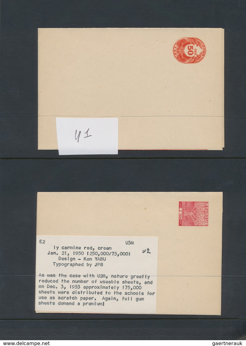 Riukiu - Inseln / Ryu Kyu: 1948/72, Specialized Stationery Collection In Stationery Stockbook Of App - Ryukyu Islands