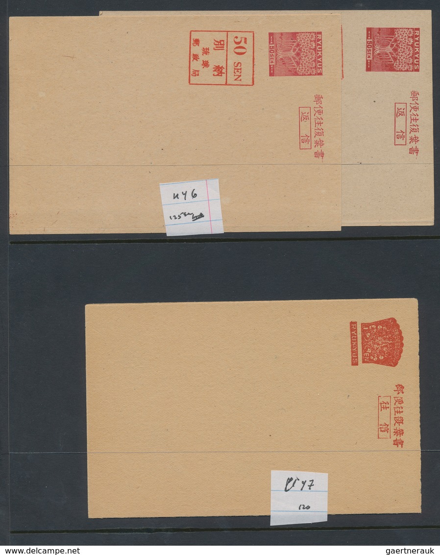 Riukiu - Inseln / Ryu Kyu: 1948/72, specialized stationery collection in stationery stockbook of app