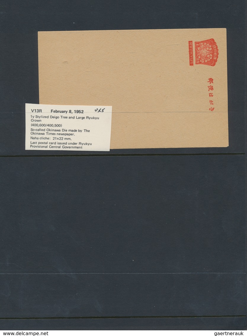 Riukiu - Inseln / Ryu Kyu: 1948/72, specialized stationery collection in stationery stockbook of app