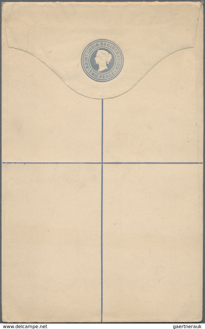 St. Lucia: 1881/1990 Ca. 190 Postal Stationeries, Official Covers, Many Unfolded Aerograms, Incl. Un - Ste Lucie (...-1978)