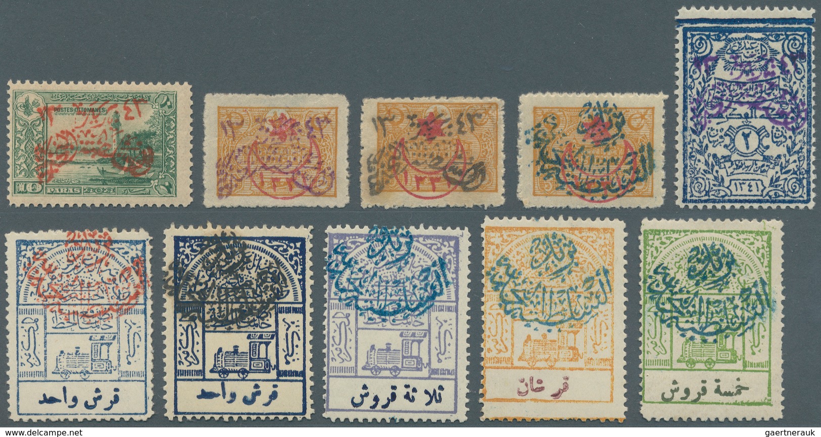 Saudi-Arabien - Nedschd: 1925-26, Extensive Collection Of Surcharged Issues On Cards, Blocks Of Four - Saoedi-Arabië