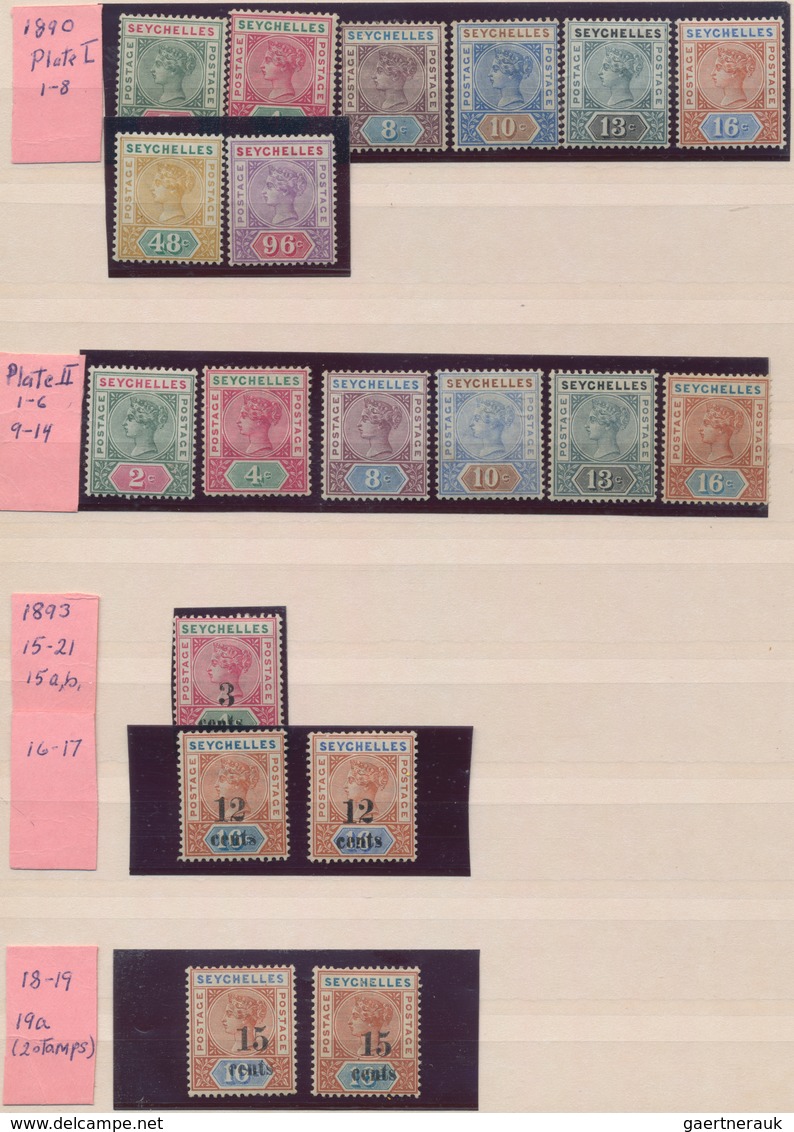 Seychellen: 1890-1968 Mint Collection In A Stock-book, From First QV Issues To Semi-modern, Obviousl - Seychelles (...-1976)