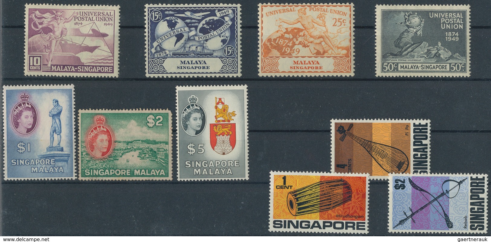 Singapur: 1949/1994 (ca.), Collection With Better Values And Blocks, Mainly Used But Also Mint (MH, - Singapore (...-1959)