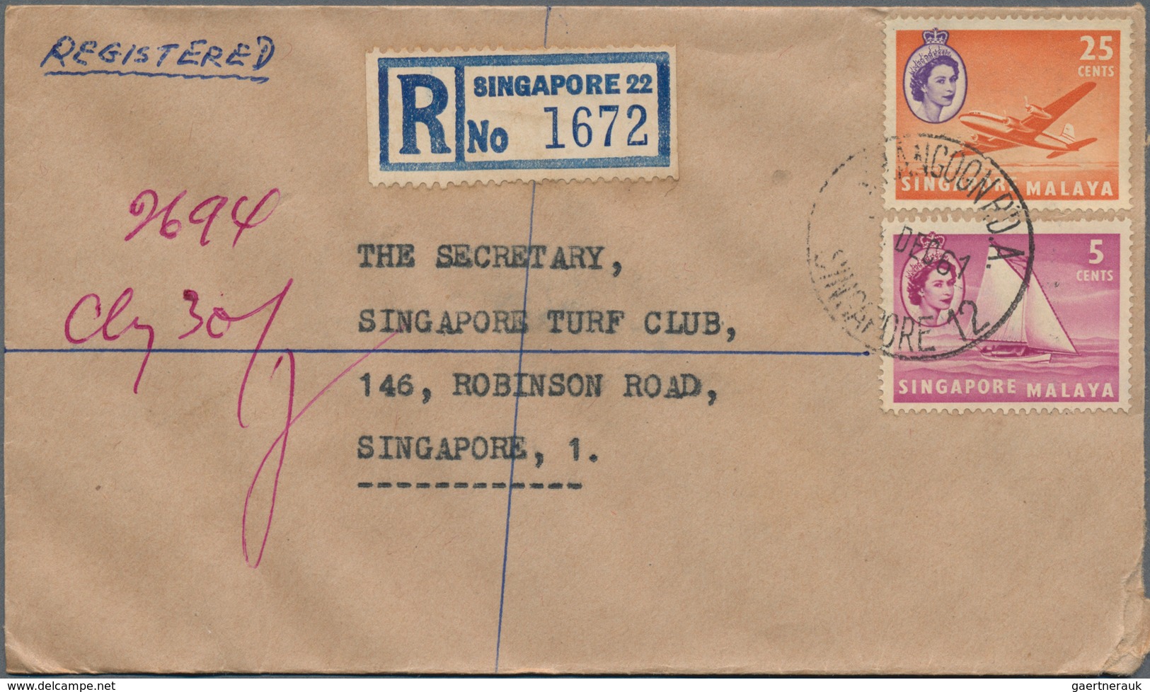 Singapur: 1949/2002 Ca. 390 Covers, Postcards And Postal Stationeries, Incl. Registered Postal Stati - Singapur (...-1959)