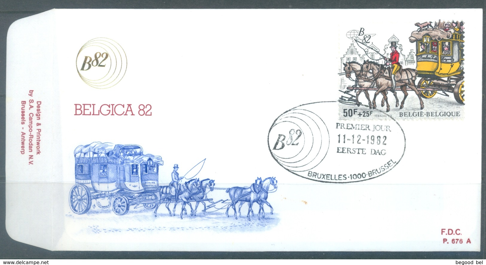 BELGIUM - 11.12.1982 - FDC - BELGICA - RODAN 676A - COB 2077 - Lot 19618 - 1981-1990