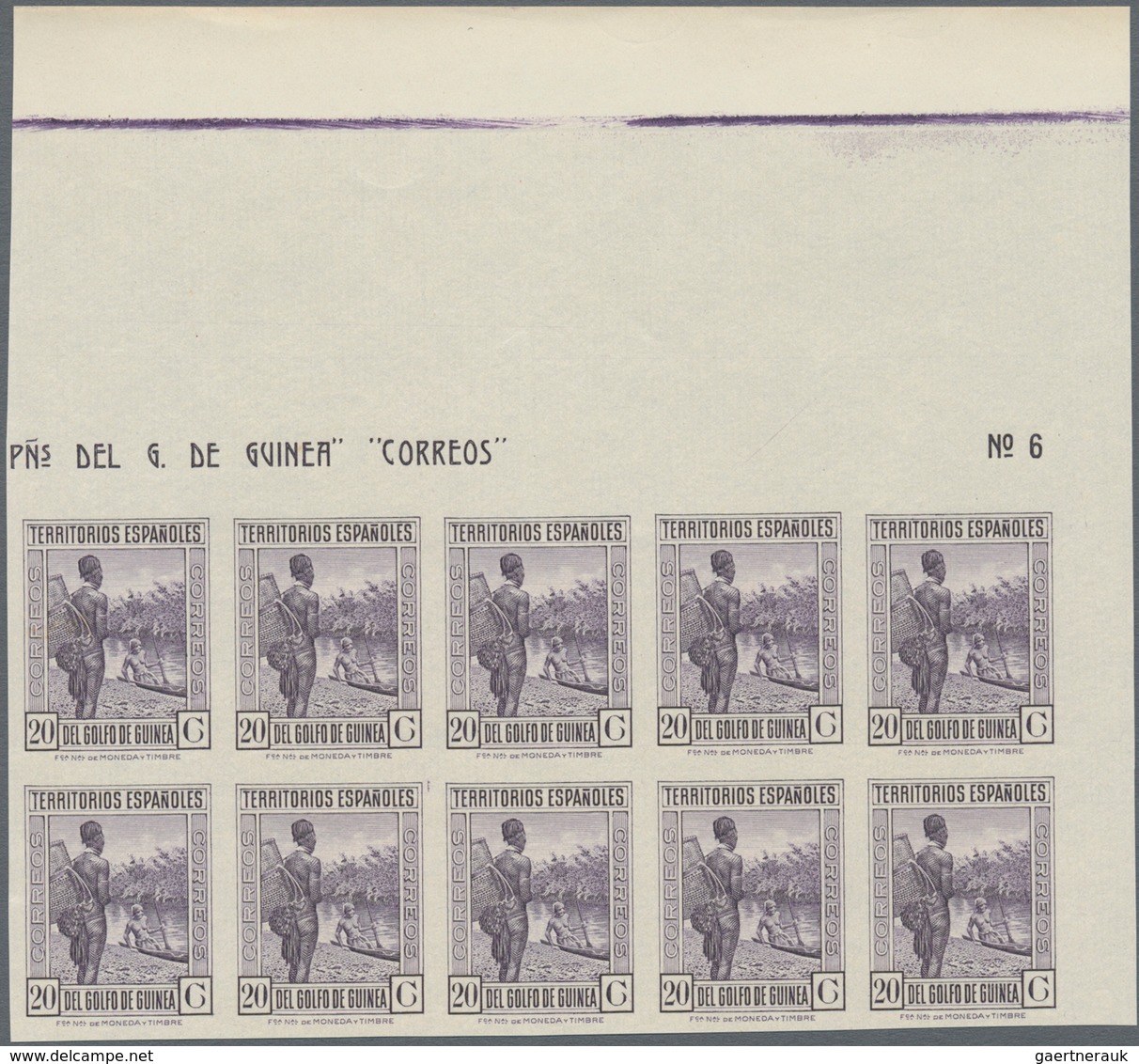 Spanische Besitzungen Im Golf Von Guinea: 1932, Definitive Issue 20c. Deep Violet (native) Without C - Spaans-Guinea