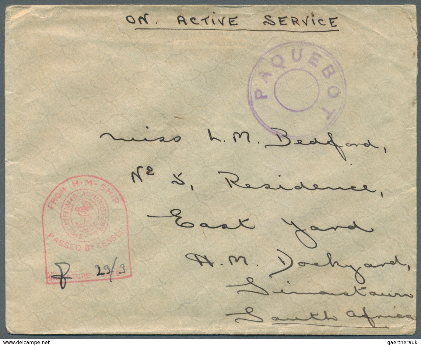 Südafrika: 1941-45 Aerogrammes: Group Of 16 WWII Air Letters, 15 Used And Censored, One Unused, With - Brieven En Documenten