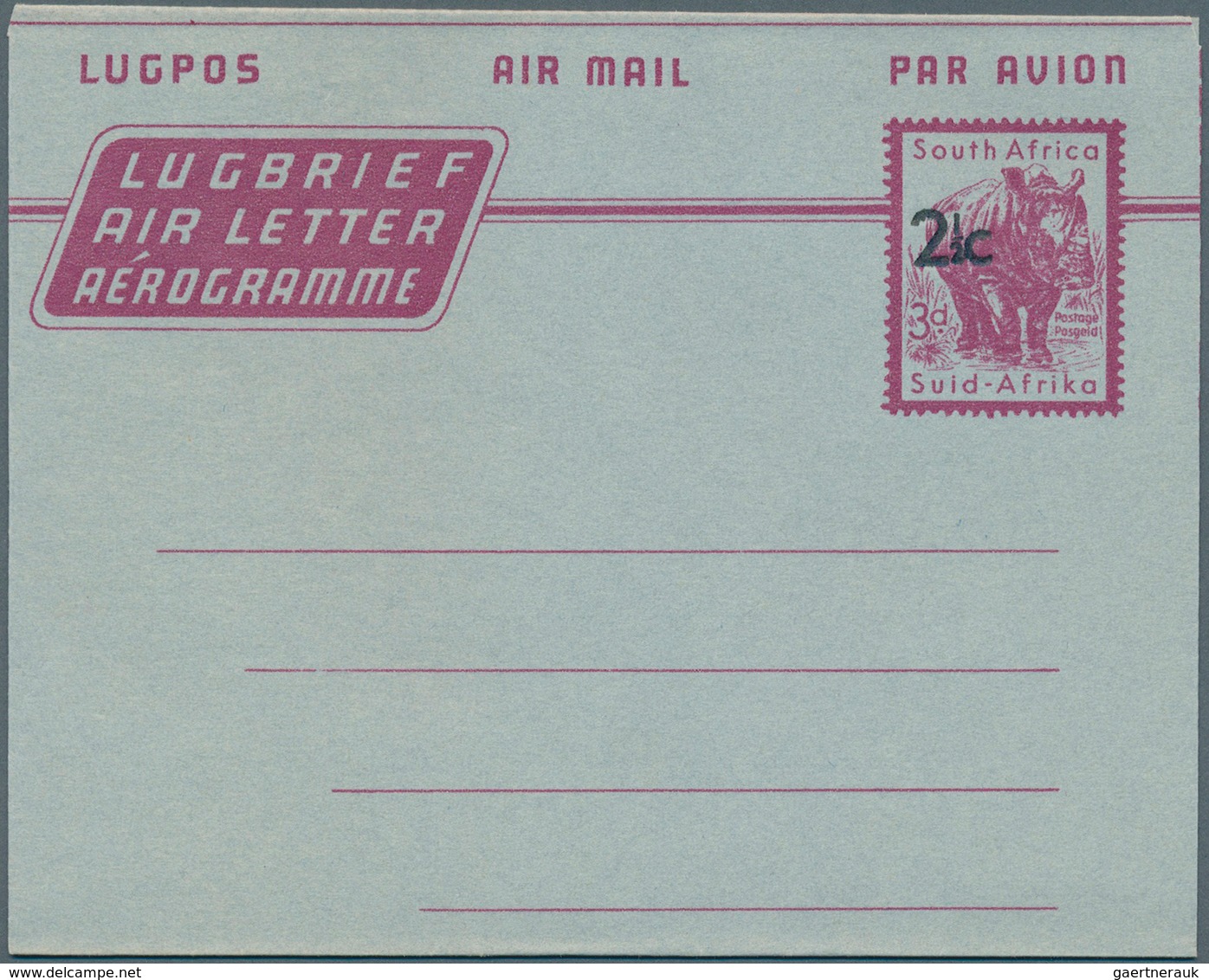 Südafrika - Ganzsachen: 1945/1995 (ca.), accumulation with about 800 unused airletters, AEROGRAMMES