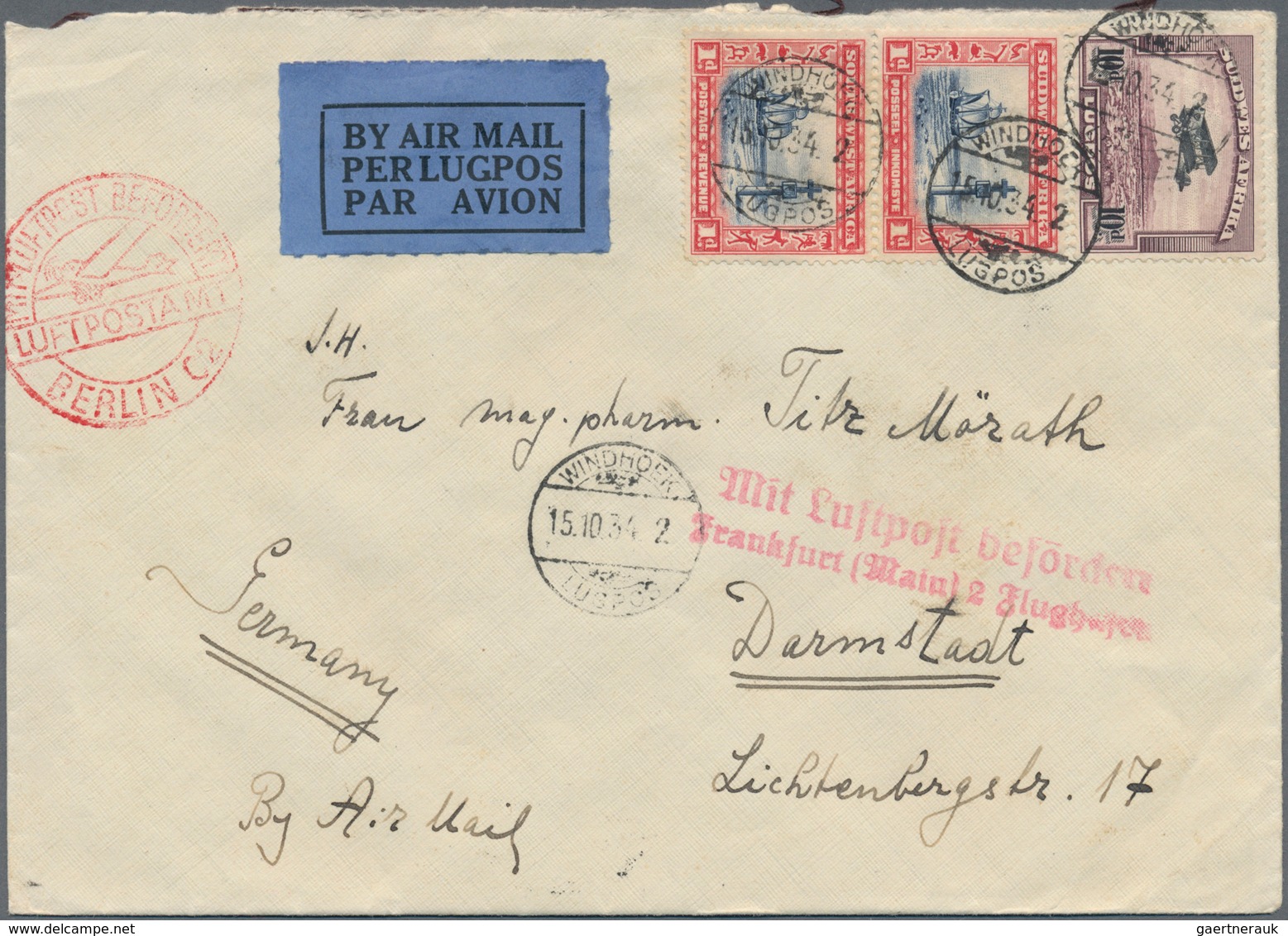 Südwestafrika: 1919/93 (ca.) Ca. 950 Letters, Cards, Postal Stationary (from The First Issues), Unus - Südwestafrika (1923-1990)