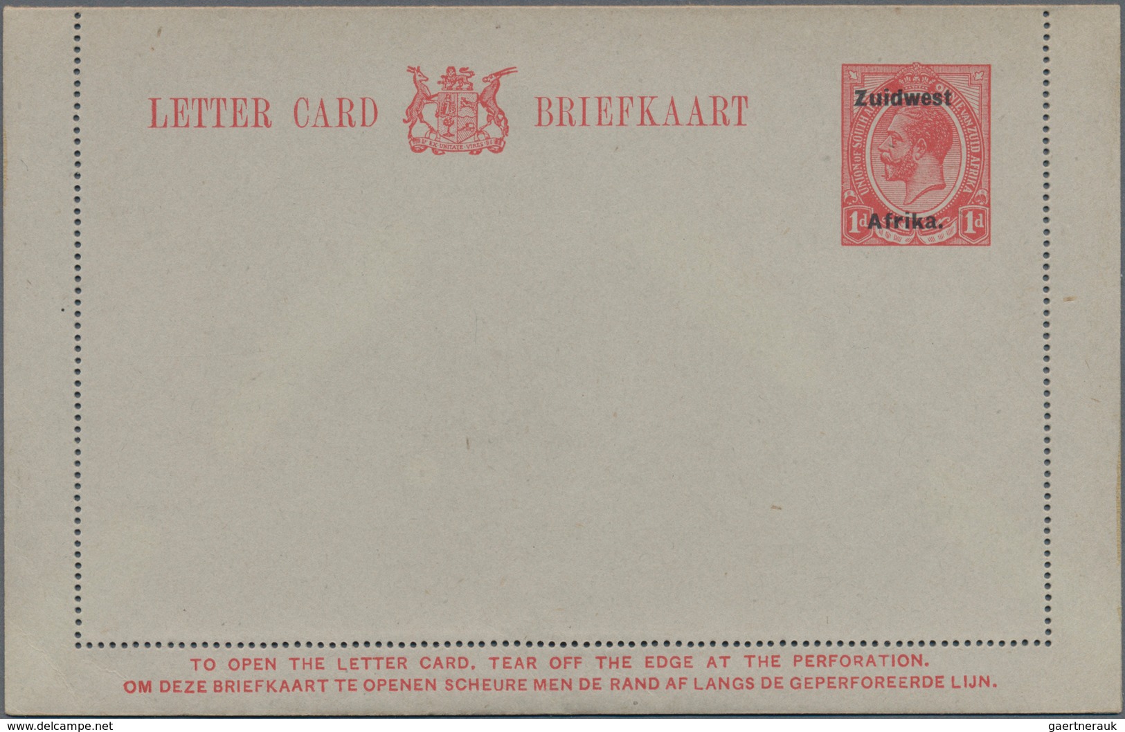 Südwestafrika: 1923/28 Five Unused Card Letters With Different Overprints Of The Country Name, Rare - Afrique Du Sud-Ouest (1923-1990)