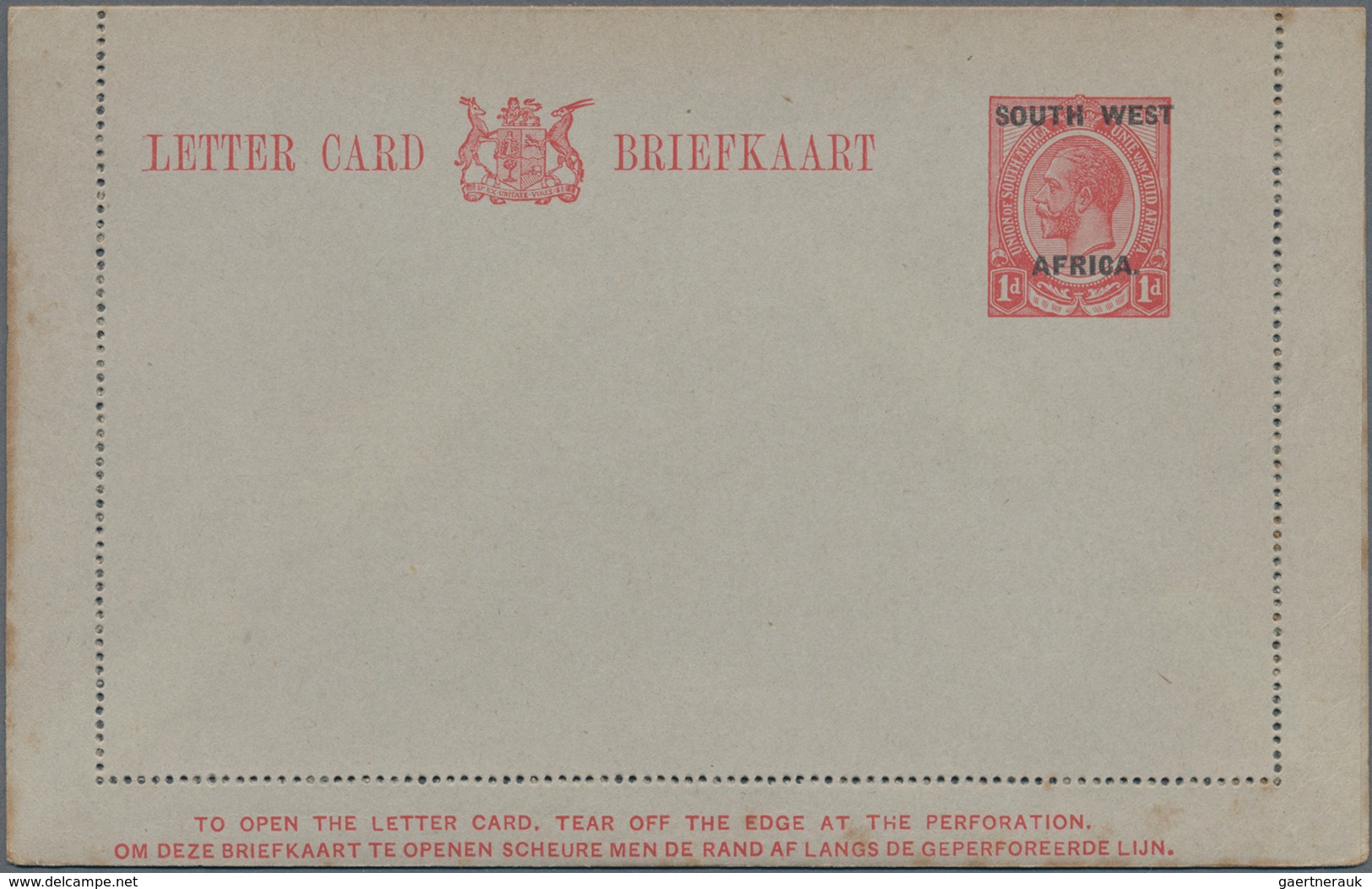 Südwestafrika: 1923/28 Five Unused Card Letters With Different Overprints Of The Country Name, Rare - Afrique Du Sud-Ouest (1923-1990)