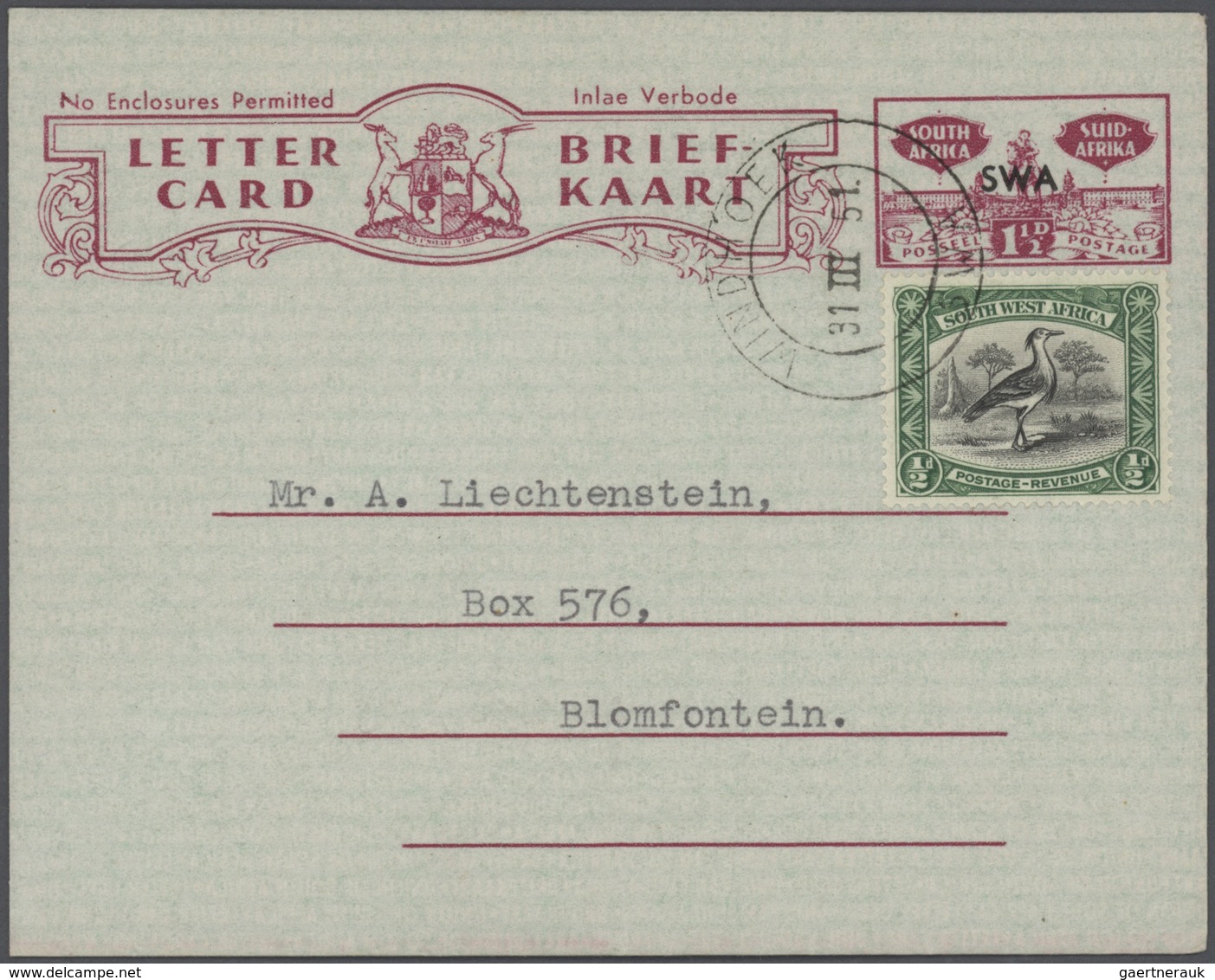 Südwestafrika: 1945/89 Accumulation Af Ca. 188 Unused/used CTO Aerogrammes, With Many Different Cach - Südwestafrika (1923-1990)