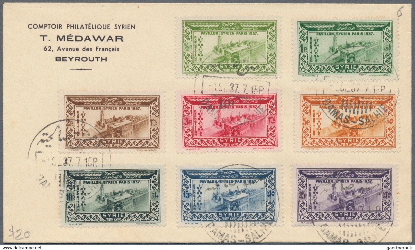 Syrien: 1899-1960, 30 covers & cards from Ottoman Period to modern, early overprinted issues, air ma