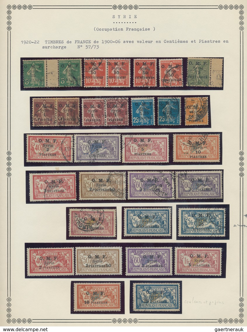 Syrien: 1919/1957, Comprehensive Collection Of French Period Neatly Arranged On Album Pages In A Bln - Syrie