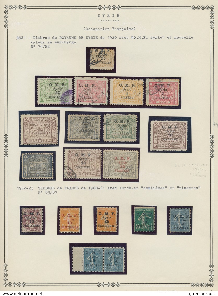 Syrien: 1919/1957, Comprehensive Collection Of French Period Neatly Arranged On Album Pages In A Bln - Syria