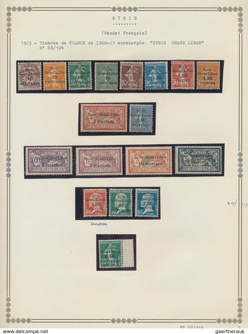 Syrien: 1919/1957, comprehensive collection of French period neatly arranged on album pages in a bln