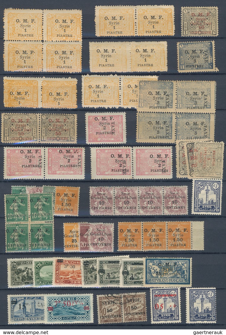Syrien: 1920/1945, Mainly Mint Assortment Of Apprx. 190 Stamps Sorted On Stockcards, Many Overprints - Siria