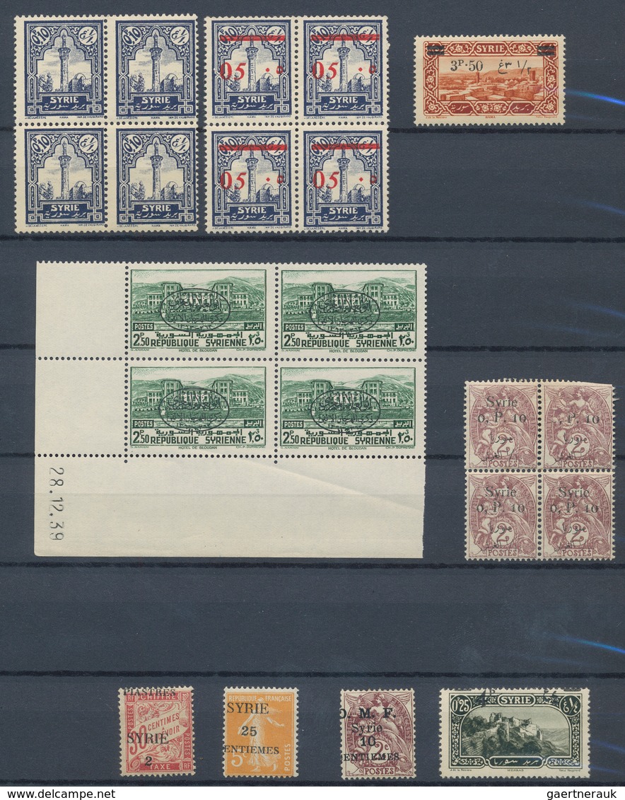 Syrien: 1920/1945, Mainly Mint Assortment Of Apprx. 190 Stamps Sorted On Stockcards, Many Overprints - Syrie