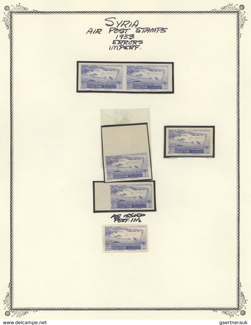 Syrien: 1942/1953, specialised mint collection on album pages, showing blocks of four, plate blocks,