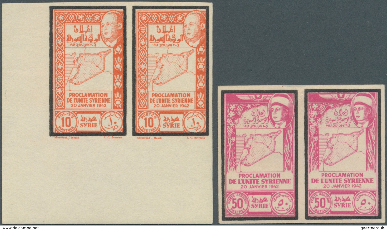 Syrien: 1942/1957, Fly U/m Accumulation Of Nearly 600 IMPERFORATE Stamps Incl. Complete Sets, Blocks - Syria