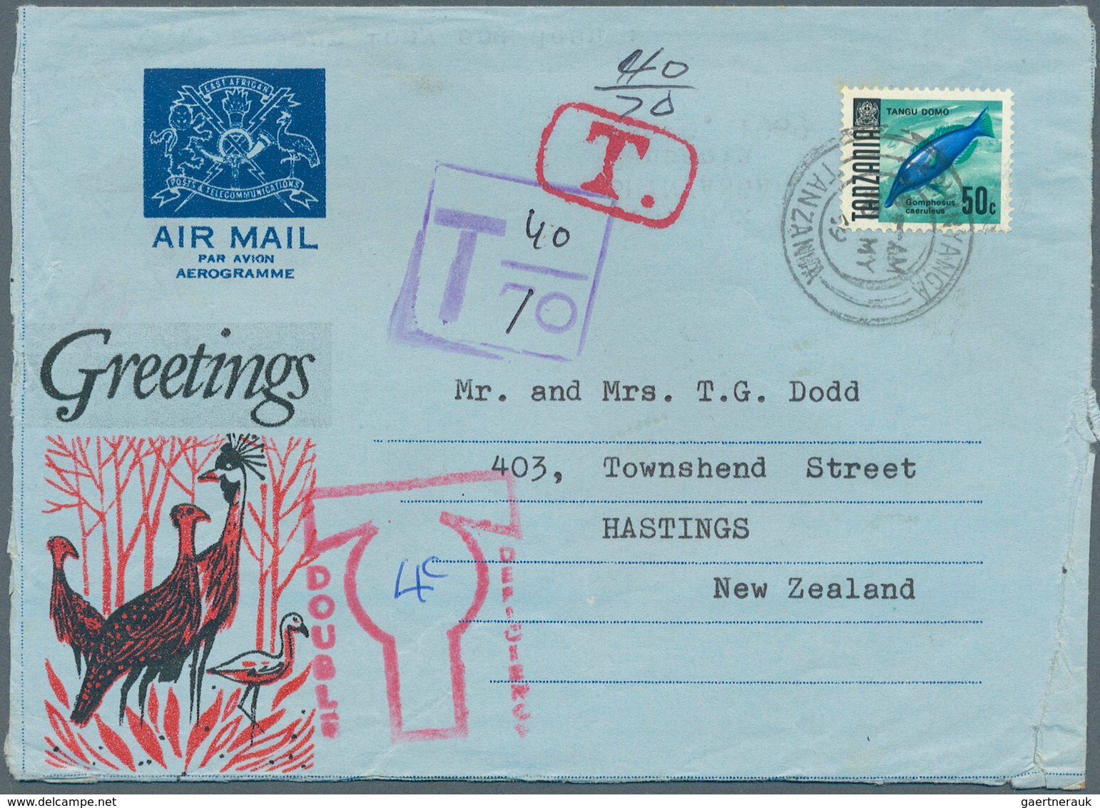 Tansania: 1947/1992 (ca.), Accumulation With About 115 Used/CTO Airletters And AEROGRAMMES From TANG - Kenya, Oeganda & Tanzania