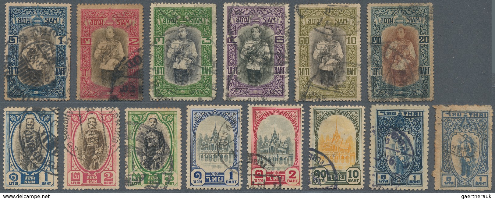 Thailand: 1883/1940 (ca.), Chiefly Used Assortment Of Apprx. 550 Stamps On Stockcards, Incl. SG No. - Tailandia