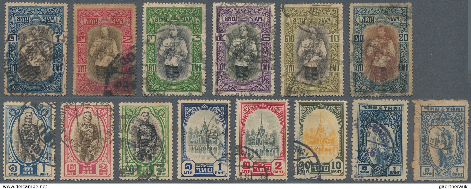 Thailand: 1883/1940 (ca.), Chiefly Used Assortment Of Apprx. 550 Stamps On Stockcards, Incl. SG No. - Thaïlande