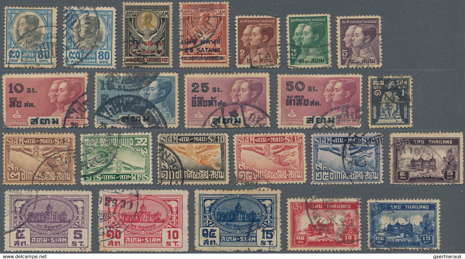 Thailand: 1883/1940 (ca.), chiefly used assortment of apprx. 550 stamps on stockcards, incl. SG no.