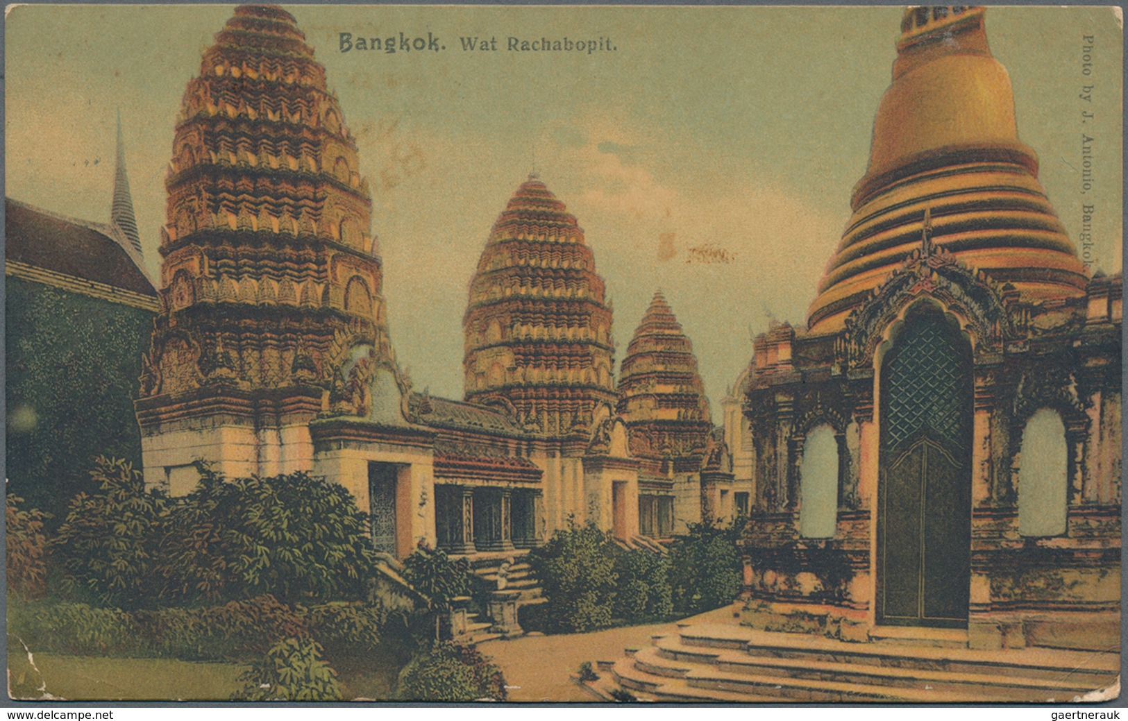 Thailand: 1901/1923, 42 old picture postcards , 25 of them franked with overseas destinations and so