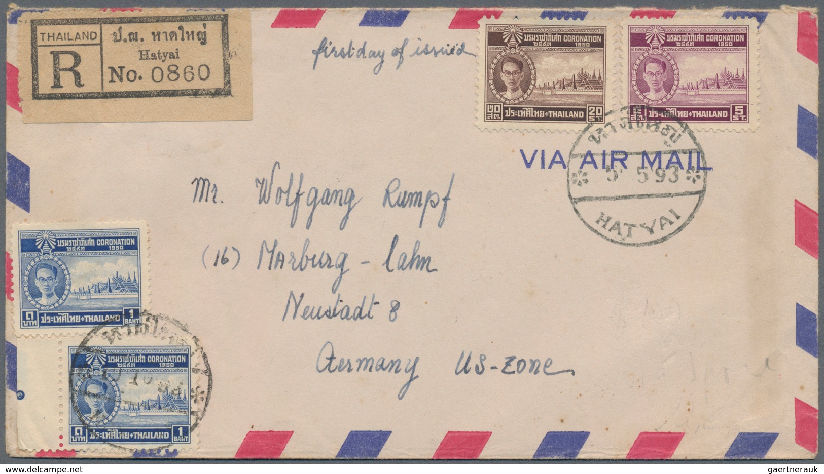 Thailand - Stempel: 1930-1950, Four Covers, One P/s Envelope And One Ppc With Unusual Post And/or Ce - Tailandia