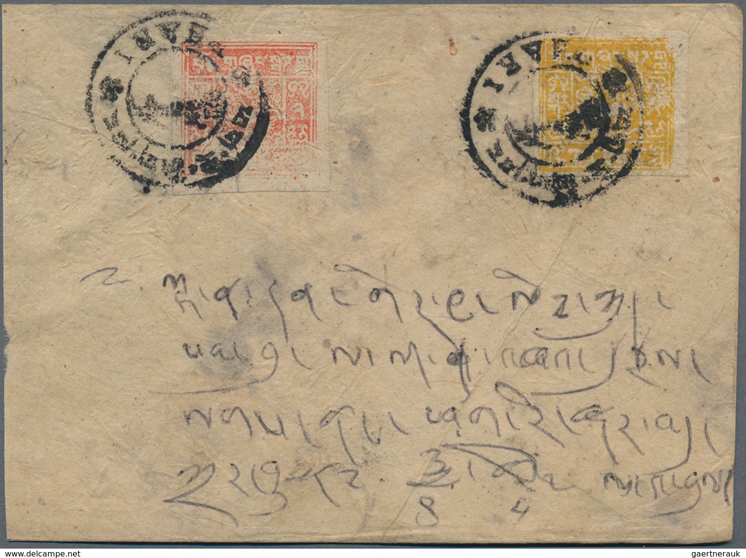 Tibet: 1912/1950 (ca.), 15 Franked Business- And Private Covers With Interesting Frankings, E.g. 2/3 - Asia (Other)