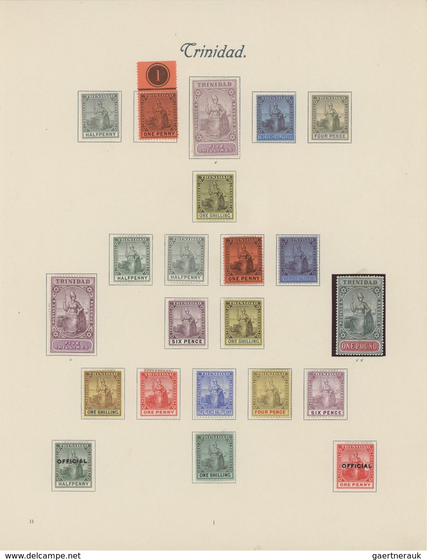 Trinidad Und Tobago: 1847-1930, Collection On Four Album Leaves Starting Trinidad First Issues Mint - Trinidad & Tobago (1962-...)
