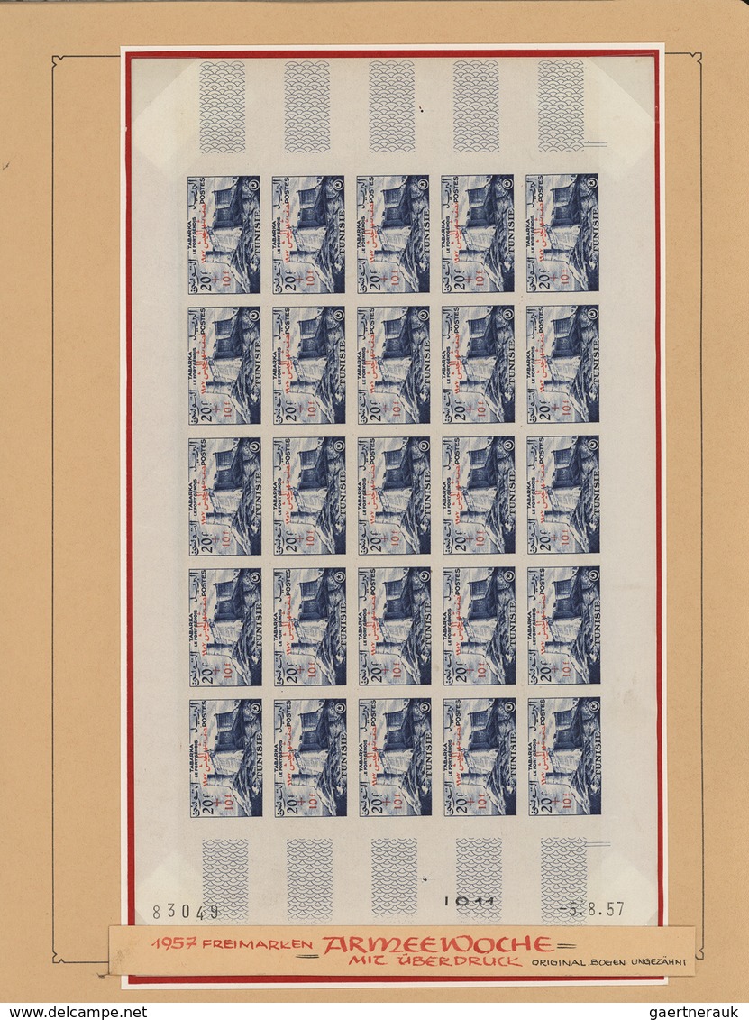 Tunesien: 1957/1963, extraordinary mint collection of apprx. 2.600 IMPERFORATE stamps within large u