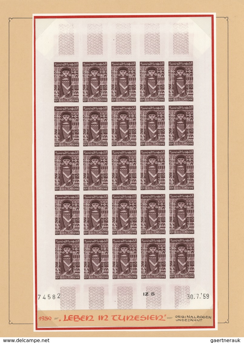 Tunesien: 1957/1963, extraordinary mint collection of apprx. 2.600 IMPERFORATE stamps within large u