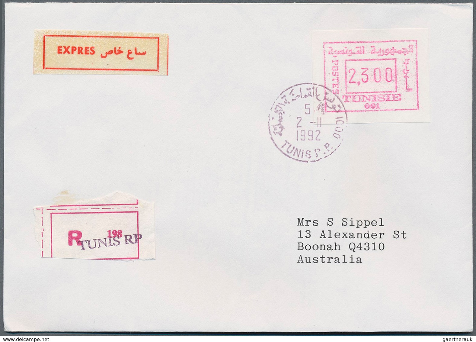 Tunesien - Automatenmarken: 1992/1994: Very Large Lot Of Appr. 3000 FDC / Covers, 20000 ATM And Abou - Tunisie (1956-...)