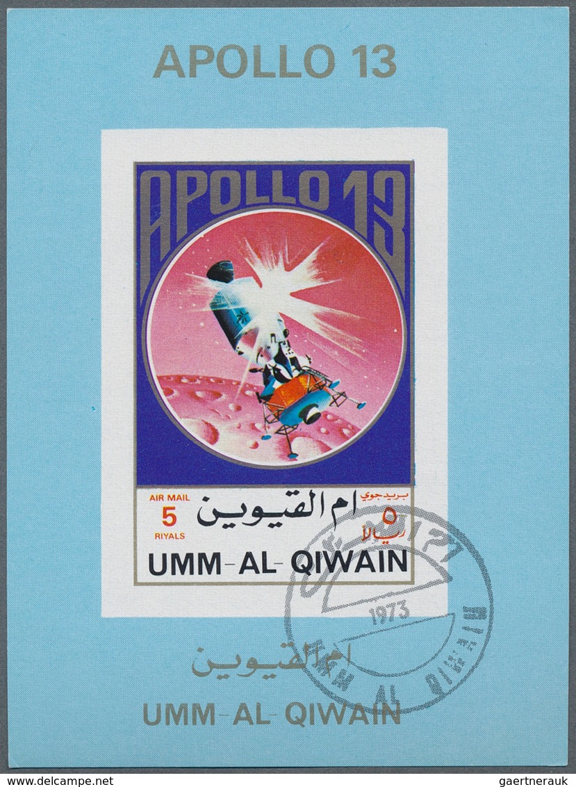 Umm Al Qaiwain: 1972, APOLLO 11 To 17 Seven Different Imperforate Special Miniature Sheets In Differ - Umm Al-Qaiwain