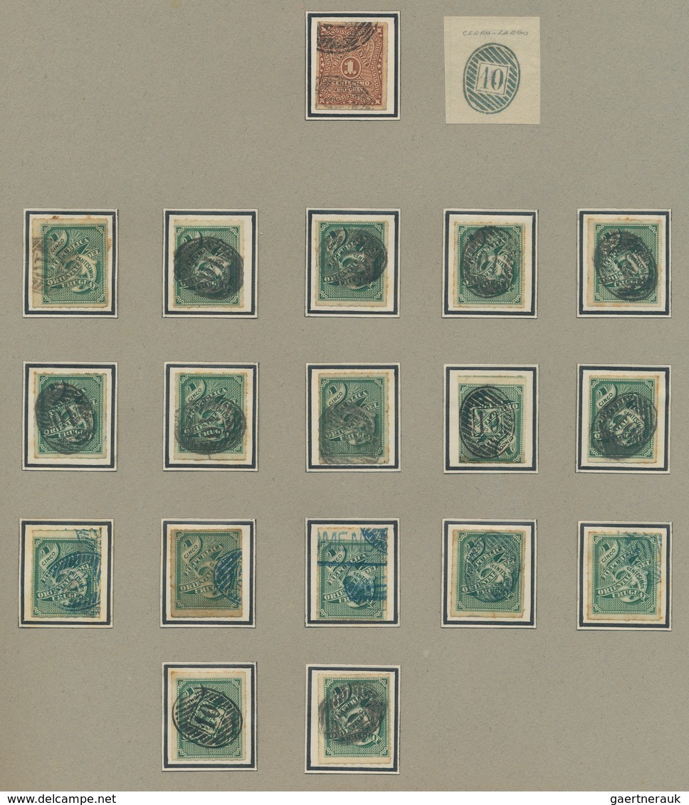 Uruguay: 1866/1884 (ca.), (NUMERAL) CANCELLATIONS OF URUGUAY, Specialised Collection Of Apprx. 1.270 - Uruguay