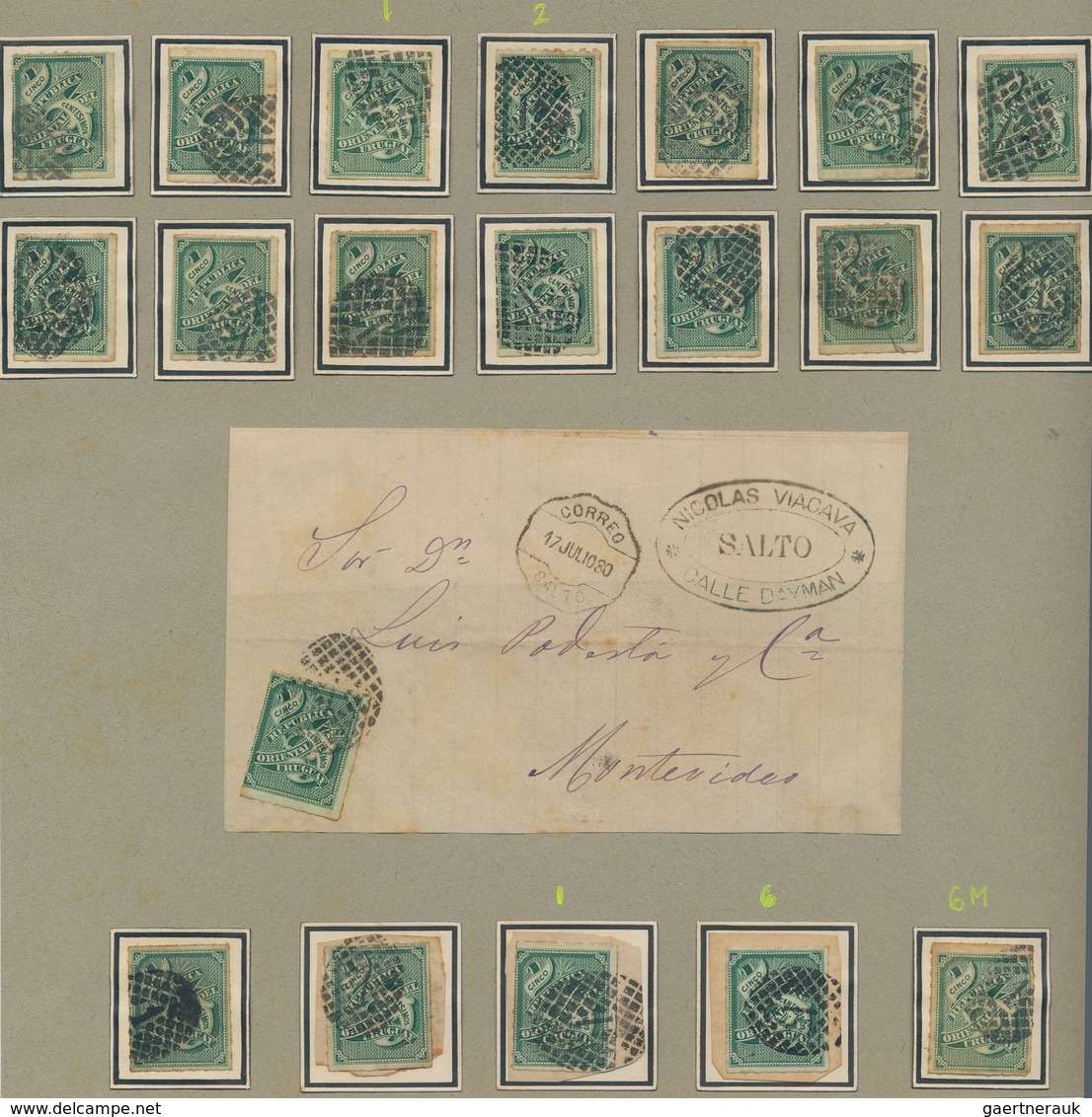 Uruguay: 1866/1884 (ca.), (NUMERAL) CANCELLATIONS OF URUGUAY, Specialised Collection Of Apprx. 1.270 - Uruguay