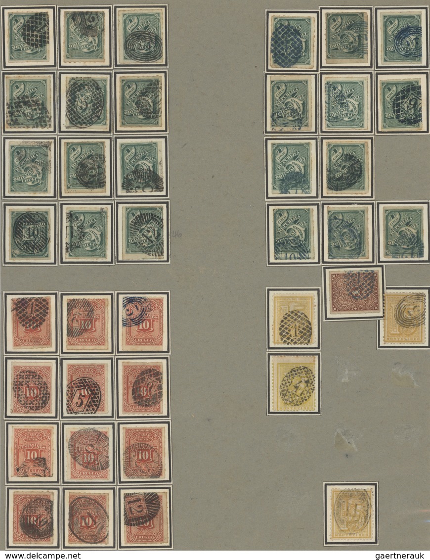 Uruguay: 1866/1884 (ca.), (NUMERAL) CANCELLATIONS OF URUGUAY, specialised collection of apprx. 1.270