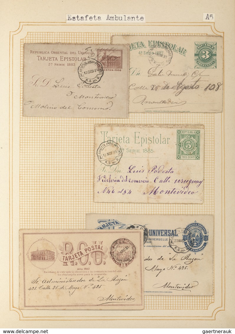 Uruguay: 1880/1950 (ca.), THE POSTMARKS OF URUGUAY, sophisticated and all-embracing collection in el